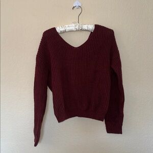 Cozy Burgundy V-Neck Sweater